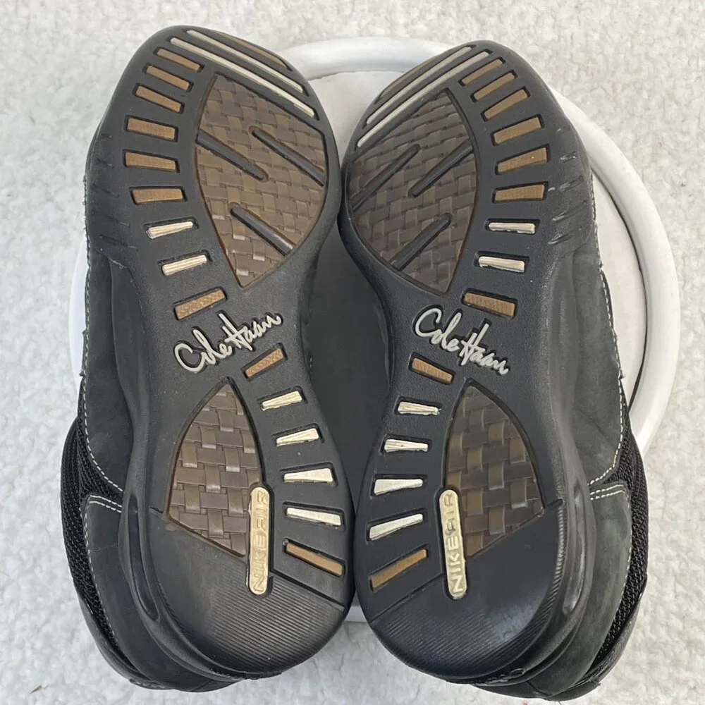 Cole Haan Sneakers Womens Size 7B Black Nike Air Soles Slip On Comfort Shoes